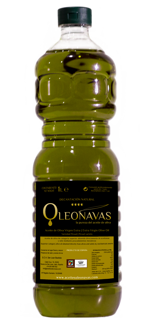 Caja de 12 botellas de 1 L, Aceite de Oliva Virgen Extra